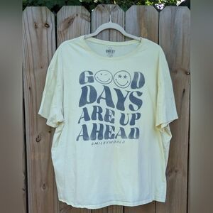 Smiley World Yellow Groovy Retro Tee